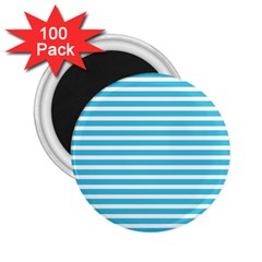 Horizontal Stripes Blue 2 25  Magnets (100 Pack)  by Mariart