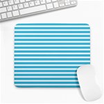 Horizontal Stripes Blue Large Mousepads Front