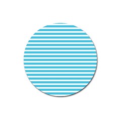 Horizontal Stripes Blue Magnet 3  (round)