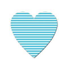 Horizontal Stripes Blue Heart Magnet by Mariart