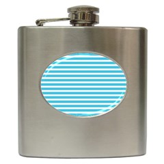 Horizontal Stripes Blue Hip Flask (6 Oz)