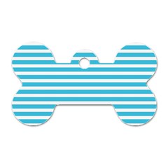 Horizontal Stripes Blue Dog Tag Bone (two Sides) by Mariart