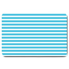 Horizontal Stripes Blue Large Doormat 