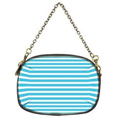 Horizontal Stripes Blue Chain Purses (one Side)  by Mariart