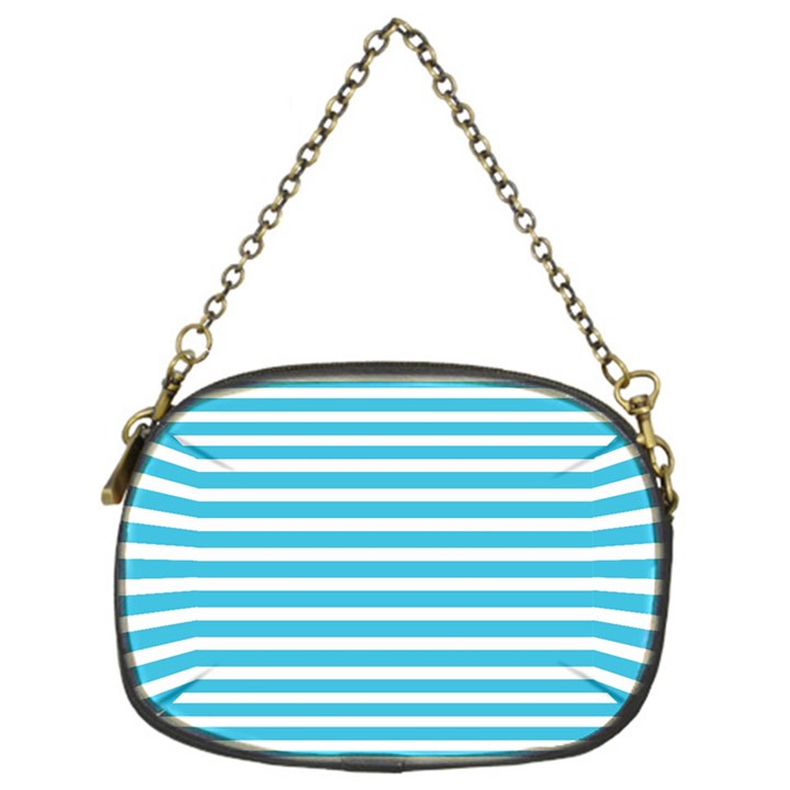 Horizontal Stripes Blue Chain Purses (One Side) 