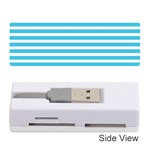 Horizontal Stripes Blue Memory Card Reader (Stick)  Front