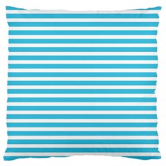 Horizontal Stripes Blue Large Cushion Case (one Side)