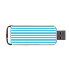 Horizontal Stripes Blue Portable Usb Flash (one Side) by Mariart