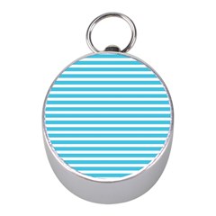 Horizontal Stripes Blue Mini Silver Compasses by Mariart