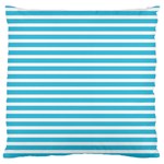 Horizontal Stripes Blue Large Flano Cushion Case (Two Sides) Front