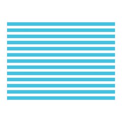 Horizontal Stripes Blue Double Sided Flano Blanket (mini)  by Mariart