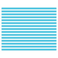 Horizontal Stripes Blue Double Sided Flano Blanket (medium)  by Mariart