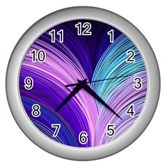 Color Purple Blue Pink Wall Clocks (silver) 