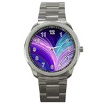 Color Purple Blue Pink Sport Metal Watch Front