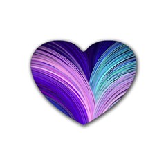 Color Purple Blue Pink Rubber Coaster (heart)  by Mariart