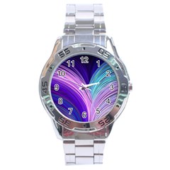 Color Purple Blue Pink Stainless Steel Analogue Watch by Mariart