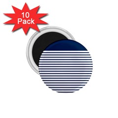 Horizontal Stripes Blue White Line 1 75  Magnets (10 Pack)  by Mariart