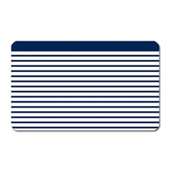 Horizontal Stripes Blue White Line Magnet (rectangular) by Mariart