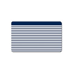 Horizontal Stripes Blue White Line Magnet (name Card) by Mariart