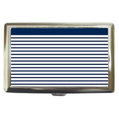 Horizontal Stripes Blue White Line Cigarette Money Cases by Mariart