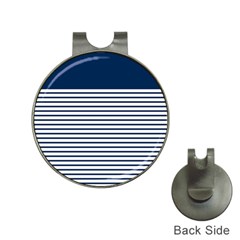 Horizontal Stripes Blue White Line Hat Clips With Golf Markers by Mariart