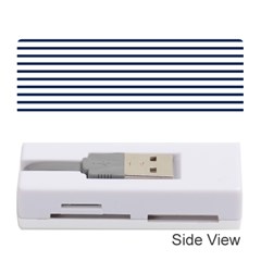 Horizontal Stripes Blue White Line Memory Card Reader (stick)  by Mariart