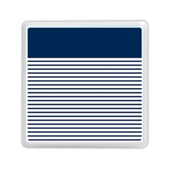 Horizontal Stripes Blue White Line Memory Card Reader (square)  by Mariart