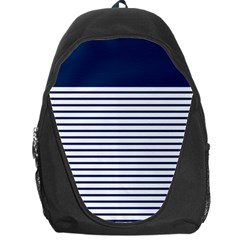 Horizontal Stripes Blue White Line Backpack Bag