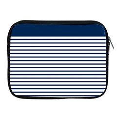 Horizontal Stripes Blue White Line Apple Ipad 2/3/4 Zipper Cases by Mariart