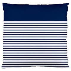 Horizontal Stripes Blue White Line Standard Flano Cushion Case (two Sides) by Mariart