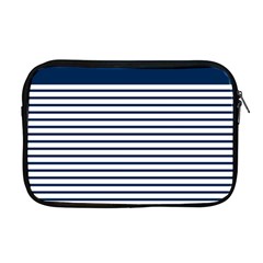 Horizontal Stripes Blue White Line Apple Macbook Pro 17  Zipper Case by Mariart