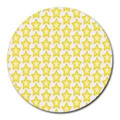 Yellow Orange Star Space Light Round Mousepads by Mariart