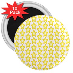 Yellow Orange Star Space Light 3  Magnets (10 Pack) 