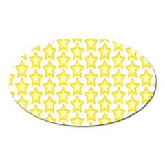 Yellow Orange Star Space Light Oval Magnet by Mariart