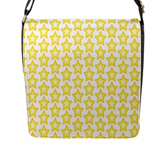 Yellow Orange Star Space Light Flap Messenger Bag (l)  by Mariart