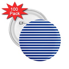 Horizontal Stripes Dark Blue 2 25  Buttons (100 Pack) 