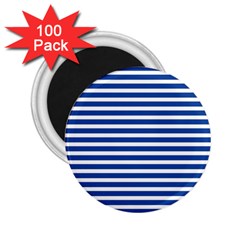 Horizontal Stripes Dark Blue 2 25  Magnets (100 Pack)  by Mariart