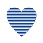 Horizontal Stripes Dark Blue Heart Magnet Front