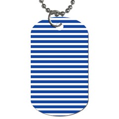 Horizontal Stripes Dark Blue Dog Tag (one Side) by Mariart