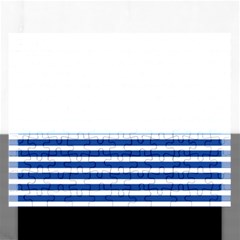 Horizontal Stripes Dark Blue Rectangular Jigsaw Puzzl