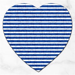 Horizontal Stripes Dark Blue Jigsaw Puzzle (Heart)