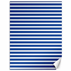 Horizontal Stripes Dark Blue Canvas 36  X 48   by Mariart