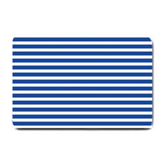 Horizontal Stripes Dark Blue Small Doormat  by Mariart