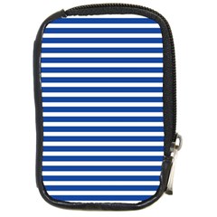 Horizontal Stripes Dark Blue Compact Camera Cases