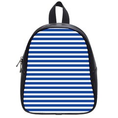 Horizontal Stripes Dark Blue School Bags (Small) 