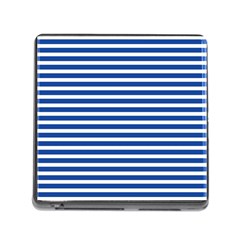 Horizontal Stripes Dark Blue Memory Card Reader (Square)