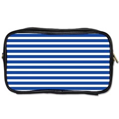 Horizontal Stripes Dark Blue Toiletries Bags