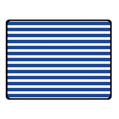 Horizontal Stripes Dark Blue Fleece Blanket (Small)