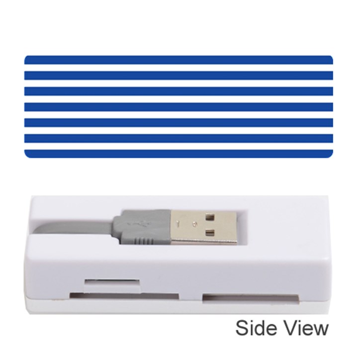 Horizontal Stripes Dark Blue Memory Card Reader (Stick) 