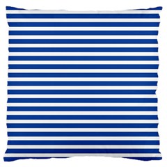 Horizontal Stripes Dark Blue Large Cushion Case (two Sides) by Mariart